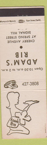 Matchbook Cover - Adam's Rib Signal Hill CA girlie