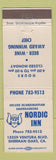 Matchbook Cover - Nordic Inn Sherman Oaks CA Scandinavian Viking