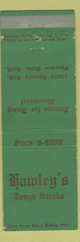 Matchbook Cover - Hawley's Seaks Sherman Oaks CA