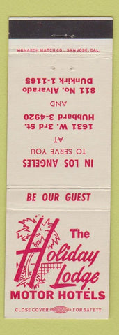Matchbook Cover - Holiday Lodge Motor Hotels Los Angeles CA