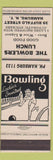 Matchbook Cover - Bowlers Lunch Hamburg NY bowling girlie
