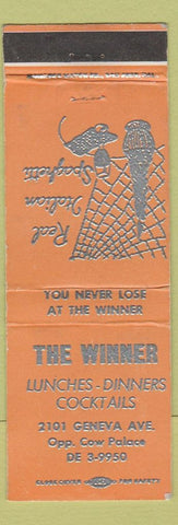 Matchbook Cover - The Winner Restaurant San Francisco CA ORANGE