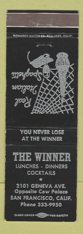 Matchbook Cover - The Winner Restaurant San Francisco CA BLACK
