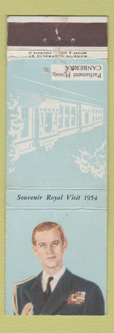 Matchbook Cover - Prince Phillip Royal Visit 1954 Parliament House Canberra