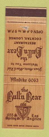 Matchbook Cover - Bull n Bear Los Angeles CA