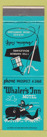 Matchbook Cover - Whaler's Inn Motel Anaheim CA Disneyland Reference