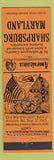 Matchbook Cover - Sharpsburg MD Civil War Perkins Americana