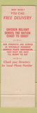 Matchbook Cover - Chicken Delights fried chicken