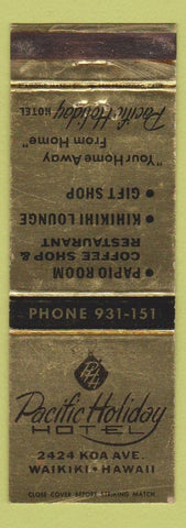 Matchbook Cover - Pacific Holiday Hotel Waikiki Hawaii WEAR