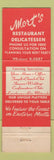 Matchbook Cover - Mort's Los Angeles CA Restaurant Deli