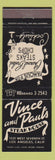 Matchbook Cover - Vince and Paul's Steak House Los Angeles CA