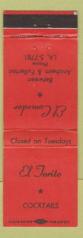 Matchbook Cover - El Torito El Comedor Los Angeles CA