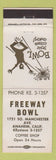 Matchbook Cover - Freeway Bowling Anaheim CA