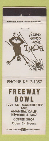 Matchbook Cover - Freeway Bowling Anaheim CA