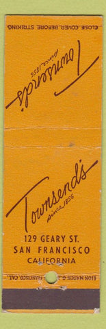 Matchbook Cover - Townsend's San Francisco CA YELLOW