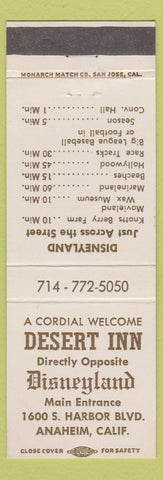 Matchbook Cover - Desert Inn Anaheim CA Disneyland Reference