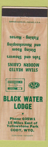 Matchbook Cover - Black Water Lodge Cody WY