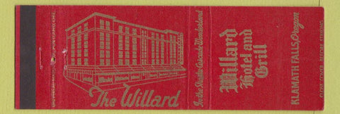 Matchbook Cover - Willard Hotel Klamath Falls OR