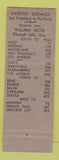 Matchbook Cover - Willard Hotel Klamath Falls OR