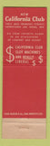 Matchbook Cover - California Club Las Vegas NV casino