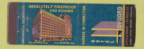 Matchbook Cover - Hotel Hayward Los Angeles CA WEAR