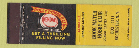 Matchbook Cover - Kendall oil gas Match Collector Rochester NY