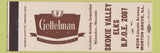 Matchbook Cover - Skokie Valley Elks Club Morton Grove IL Gettelman Beer