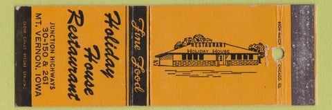 Matchbook Cover - Holiday House Restaurant Mount Vernon IA WEAR