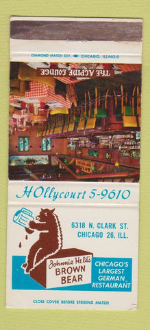 Matchbook Cover - Johnnie Held's Brown Bear Chicago IL German 30 Strike