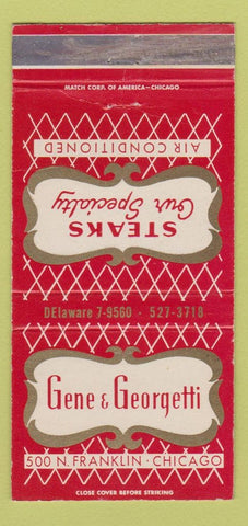 Matchbook Cover - Gene and Georgetti Chicago IL 30 Strike