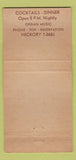 Matchbook Cover - Singing Sorinis Restaurant North Riverside IL 30 Strike