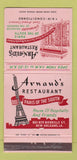 Matchbook Cover - Arnaud's Restaurant New Orleans LA Eiffel Tower 30 Strike