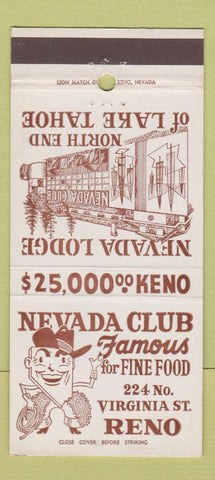 Matchbook Cover - Nevada Club Reno NV casino 30 Strike