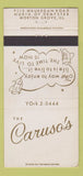Matchbook Cover - Caruso's Morton Grove IL WEAR 30 Strike