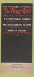 Matchbook Cover - Brass Rail New York Brooklyn NY WORN 30 Stick