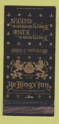 Matchbook Cover - Ye King's Inn Chicago IL WEAR 30 Strike