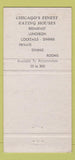 Matchbook Cover - Bull n Bear Restaurant Chicago IL WORN 30 Strike