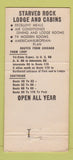 Matchbook Cover - Starved Rock Lodge Utica IL WEAR 30 Strike