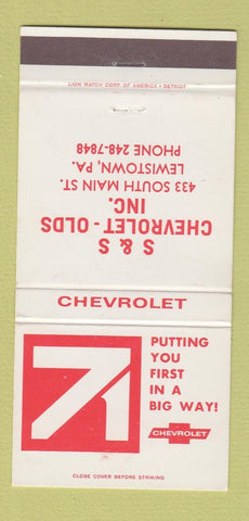 Matchbook Cover - 1971 Chevrolet Lewistown PA Oldsmobile 30 Strike