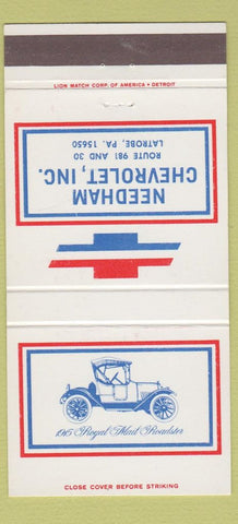Matchbook Cover - Needham Chevrolet Latrobe PA 30 Strike