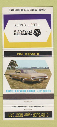 Matchbook Cover - 1969 Chrysler Newport Fleet Sales Canada 30 Strike