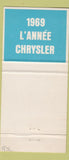 Matchbook Cover - 1969 Chrysler Newport Convertible Canada 30 Strike