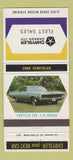 Matchbook Cover - 1969 Chrysler Hardtop Canada FLEET SALES 30 Strike