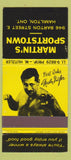 Matchbook Cover Sportstown Martin Hutzler Wrestler Hamilton ON  30 Strike Yellow