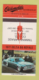 Matchbook Cover - 1977 Oldsmobile Delta 88 Royale Timmins ON 30 Strike
