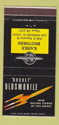 Matchbook Cover - Oldsmobile Rocket Kaiser Bros Los Angeles CA 30 Strike