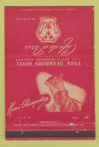 Matchbook Cover - Cafe De Paris Chicago IL Park Dearborn Hotel 40 Strike