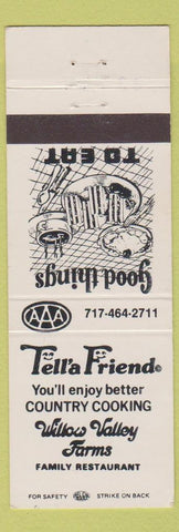 Matchbook Cover - Tell A Friend Willow Valley Farms Lancaster PA WEAR