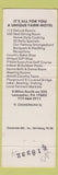 Matchbook Cover - Tell A Friend Willow Valley Farms Lancaster PA WEAR