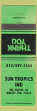 Matchbook Cover - Sun Tropics Ind Naples FL